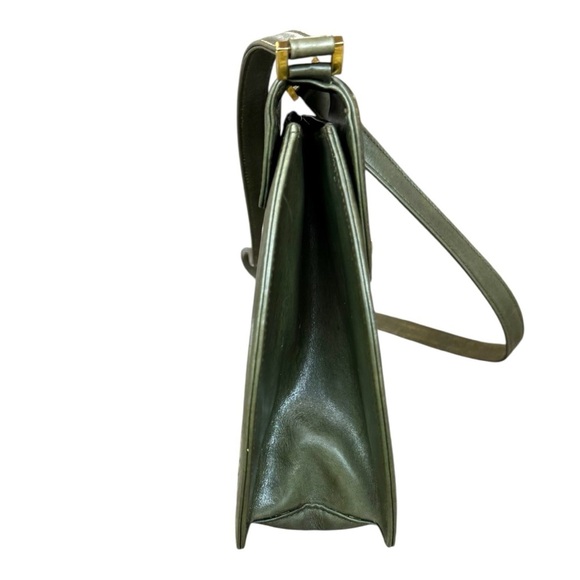 Vintage Mario Valentino Heritage Olive Green Leather Structured Crossbody Bag - Picture 5 of 10